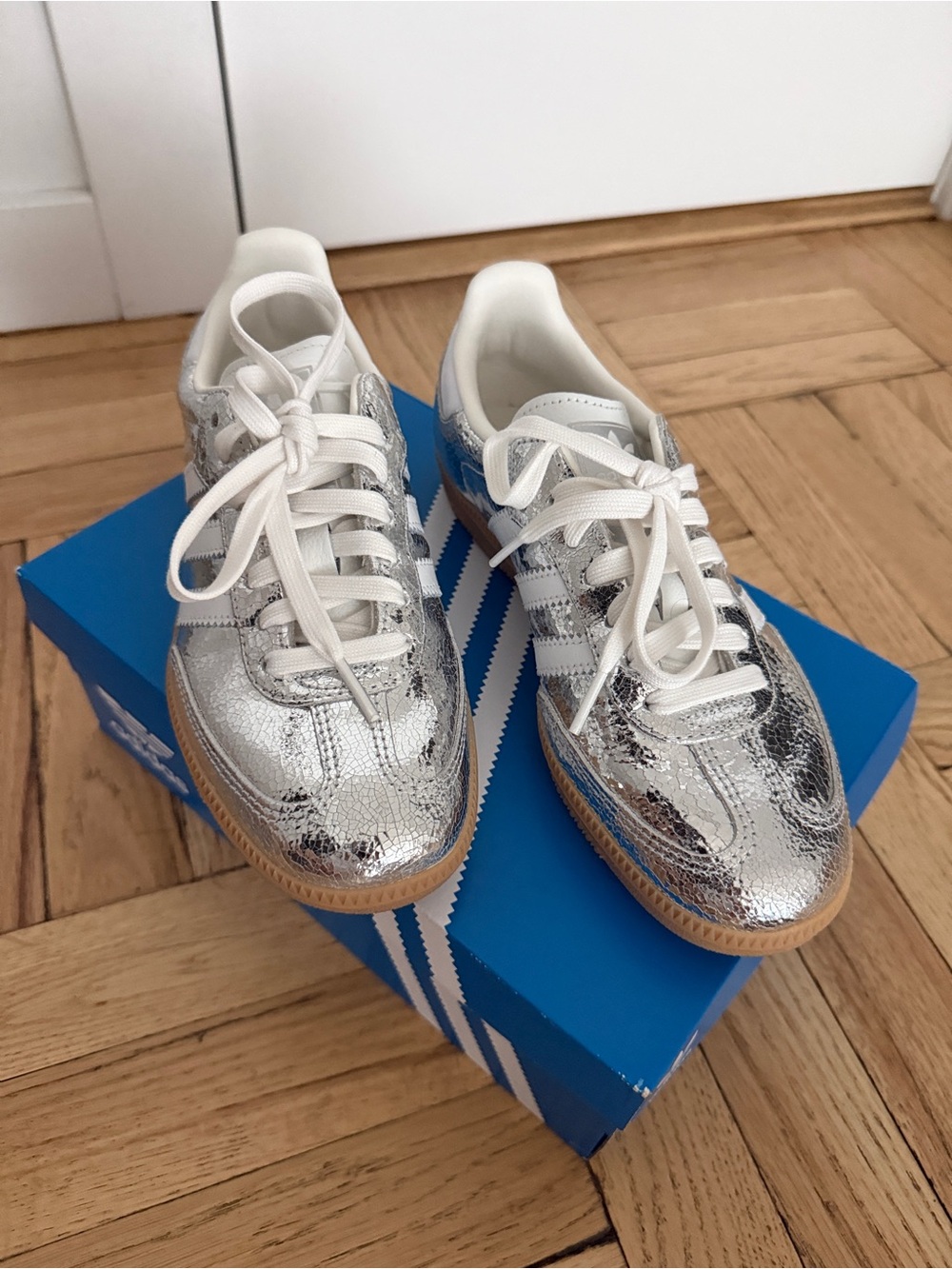 Adidas Silver Metallic Sneakers